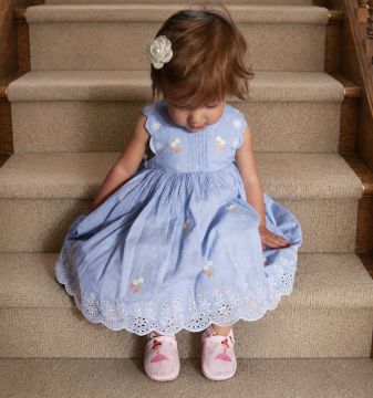 Girl wearing Dotty Fish Ballerina shoes