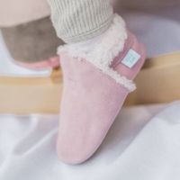 Dotty Fish soft suede Slipper in pink