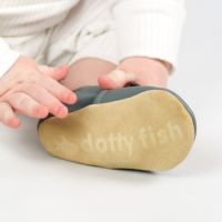 Non-slip suede sole baby shoes from Dotty Fish 