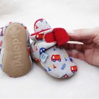 Elasticated ankles so baby booties stay on babies feet