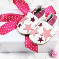 Baby leather shoes with gift wrap