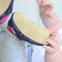 Dotty Fish soft leather baby shoes with non-slip suede soles