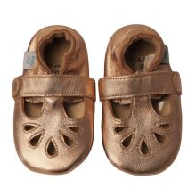 Rose Gold T-Bar Rubber Sole Shoes