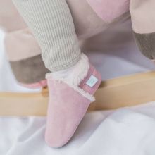 Soft Pink Suede Slippers