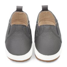 Grey Slip-on Leather First Shoes