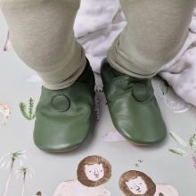 Plain Olive Rubber Sole Shoes