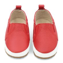 Red Slip-on Leather First Shoes