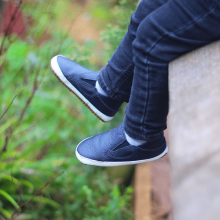 Navy Slip-on Leather First Shoes