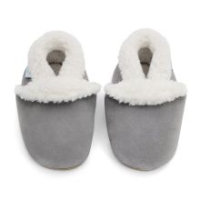 Pale Grey Suede Slippers