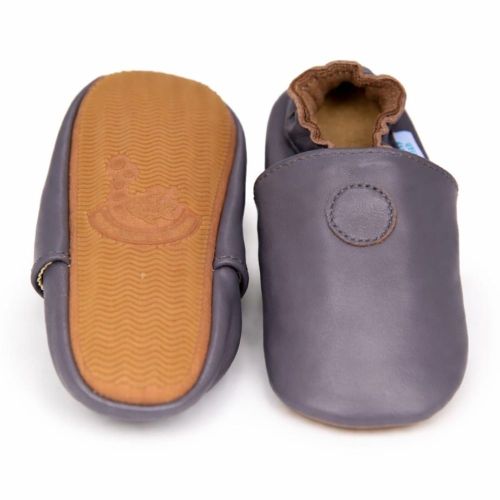 Plain Charcoal Rubber Sole Shoes