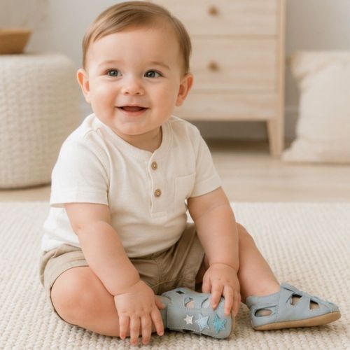 Grey Star Soft Sole Sandals
