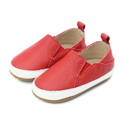 Slip-on Leather Pre-Walker Baby Shoes - Red