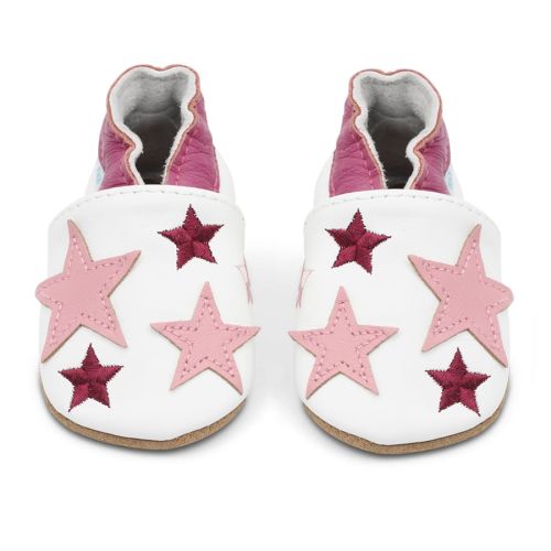 Dotty Fish Pink Twinkle soft leather baby shoes 