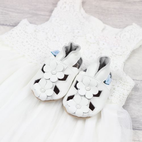 White Flower Soft Sole Sandals
