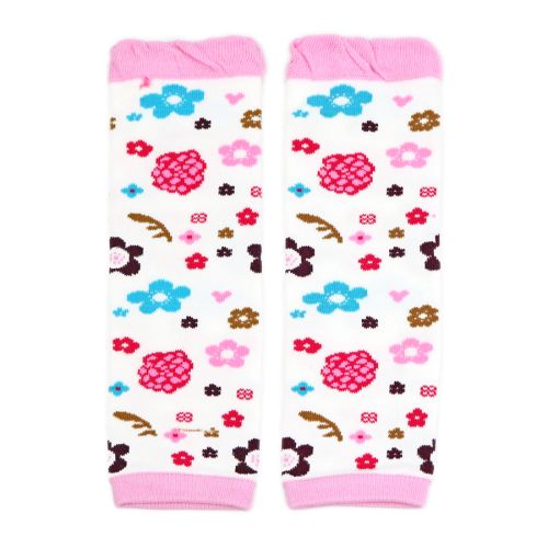 Baby and toddler legwarmers with pink flower design from Dotty Fish 