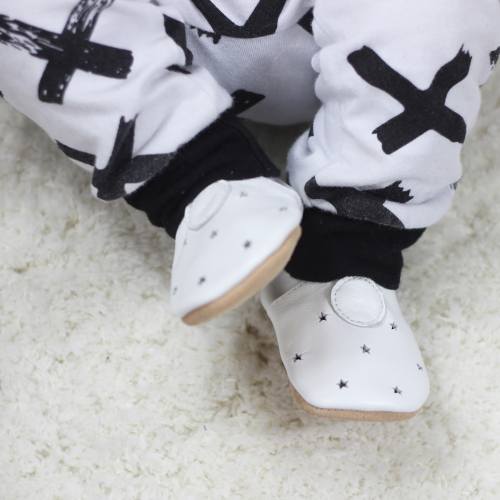 White Stars Soft Sole Shoes