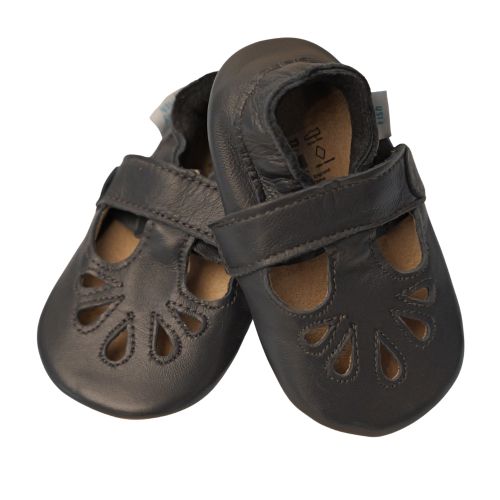 Navy T-Bar Rubber Sole Shoes