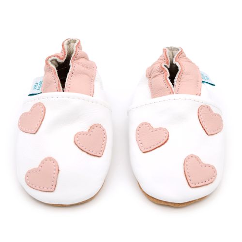 Pink Hearts Baby Shoes and Bib