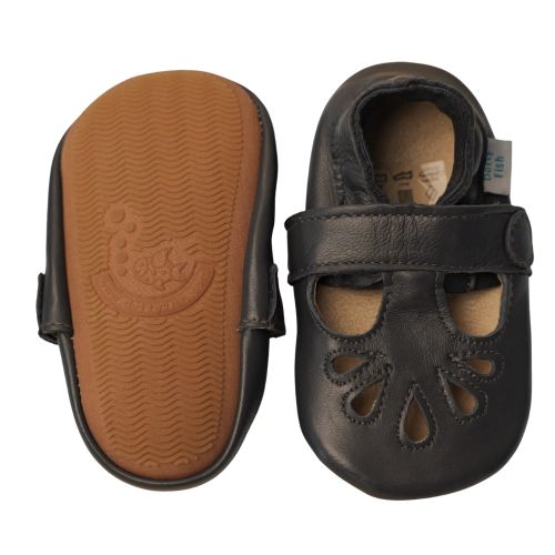 Navy T-Bar Rubber Sole Shoes