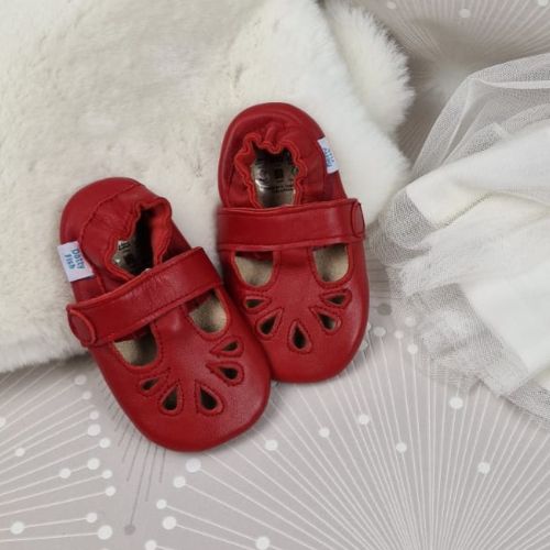 Red T-Bar Rubber Sole Shoes