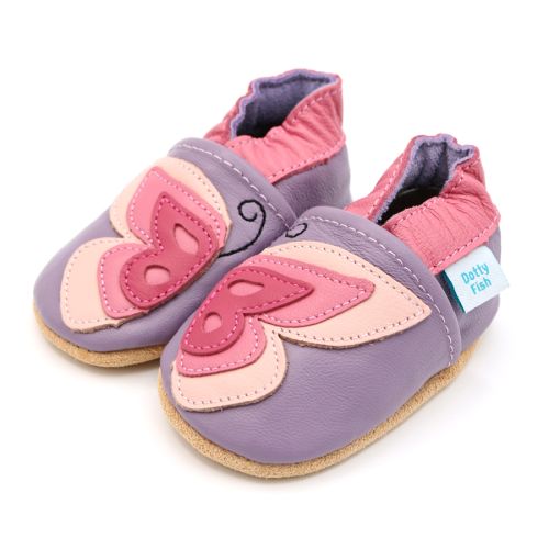Dotty Fish Flutterby Butterfly soft sole baby and toddler shoes for little girls