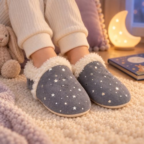 Silver Stars Slippers