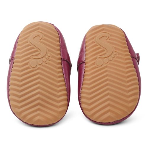 Non-slip zig-zag rubber sole for extra grip on Emily T-bar toddler shoes from Dotty Fish 
