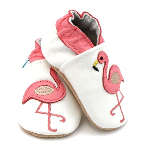 Pink Flamingo baby girls shoes by Dotty Fish 