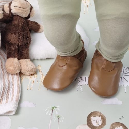 Plain Tan Brown Rubber Sole Shoes