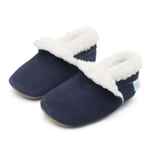 Navy Suede Slippers