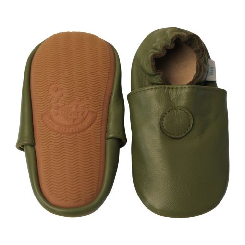 Plain Olive Rubber Sole Shoes