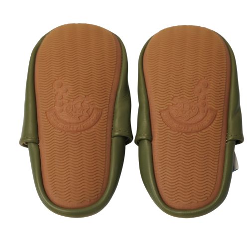 Plain Olive Rubber Sole Shoes