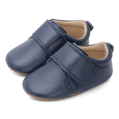 Classic Pre-Walker Leather Baby Shoes - Navy