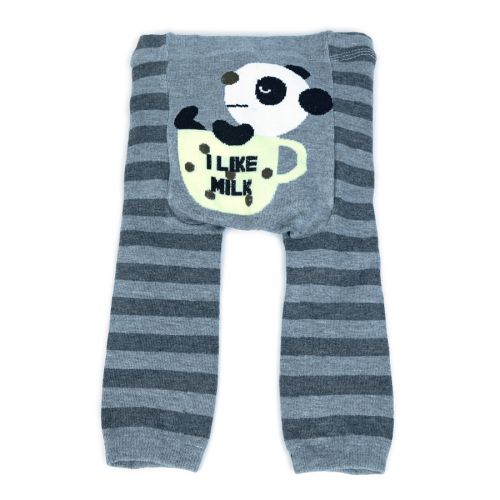 Perfect panda warm knitted baby leggings in grey