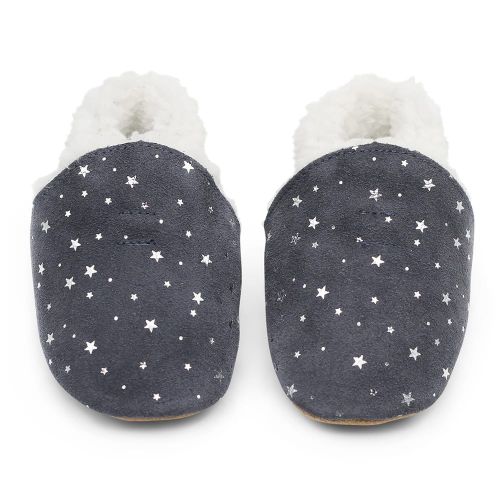 Silver Stars Grey Slippers