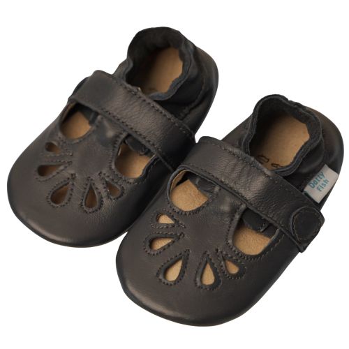 Navy T-Bar Rubber Sole Shoes
