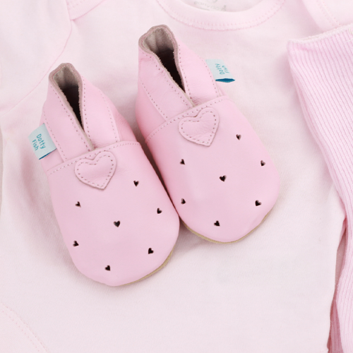 Pink Love Hearts Soft Sole Shoes