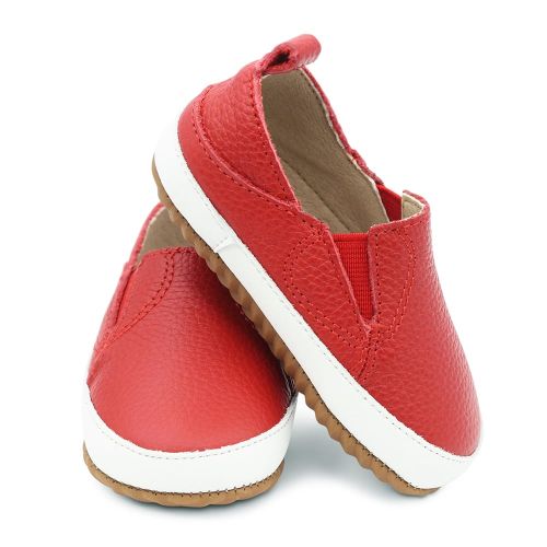 Slip-on Leather Pre-Walker Baby Shoes - Red