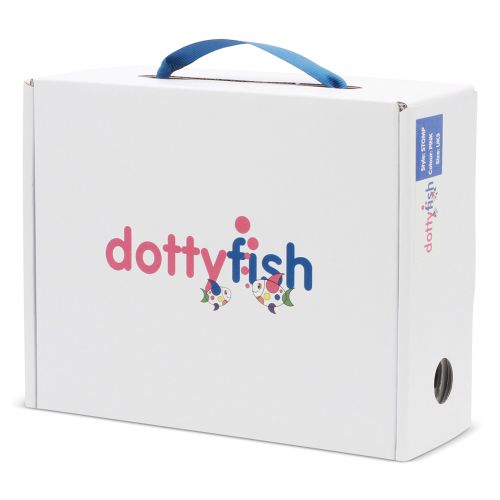 Dotty Fish shoe box - sustainable packaging for Stomp Shimmy Shoes 