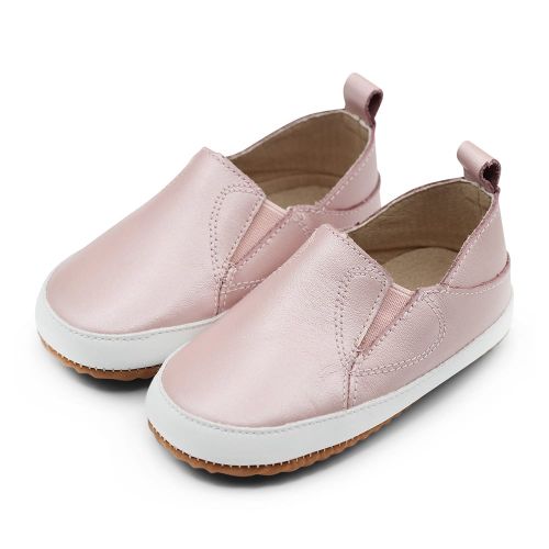 Slip-on Leather Pre-Walker Shoes - Pink
