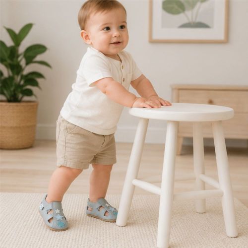 Grey Star Soft Sole Sandals