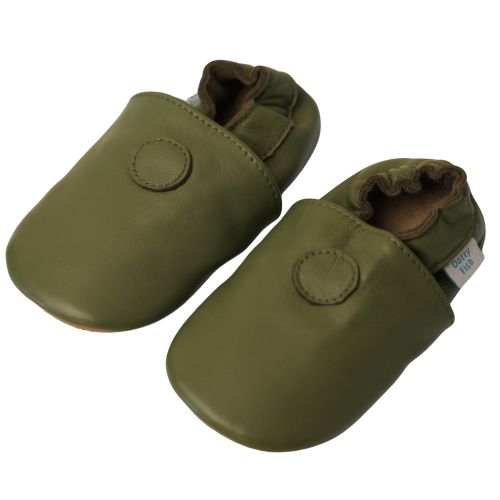 Plain Olive Rubber Sole Shoes