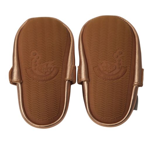Rose Gold T-Bar Rubber Sole Shoes