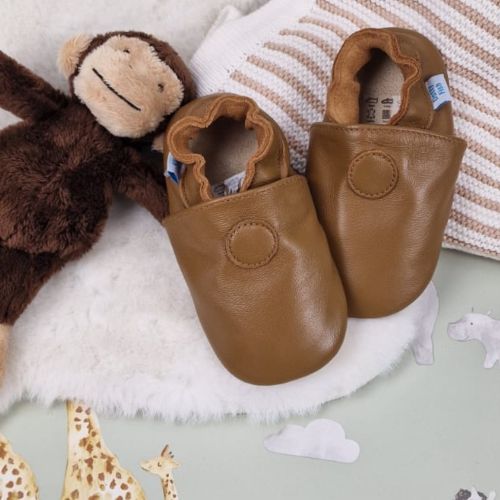 Plain Tan Brown Rubber Sole Shoes