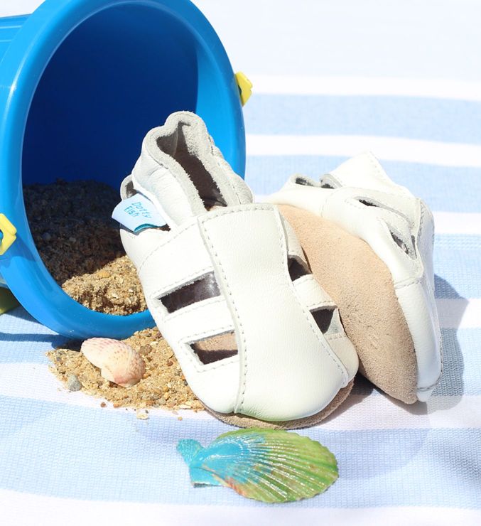 Dotty Fish white leather sandals