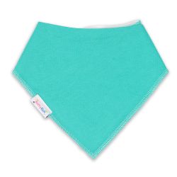 Dotty Fish baby and toddler plain teal green cotton bandana bib.