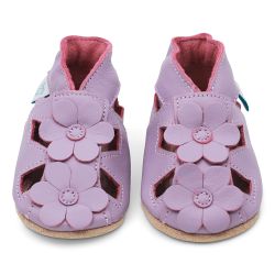 Purple flower baby sandals from Dotty Fish 