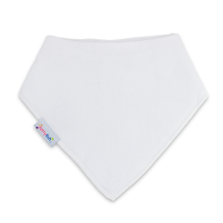 Dotty Fish baby and toddler plain white cotton bandana bib.