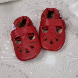 Red T-Bar Rubber Sole Shoes