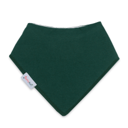 Dotty Fish baby and toddler plain dark green cotton bandana bib.